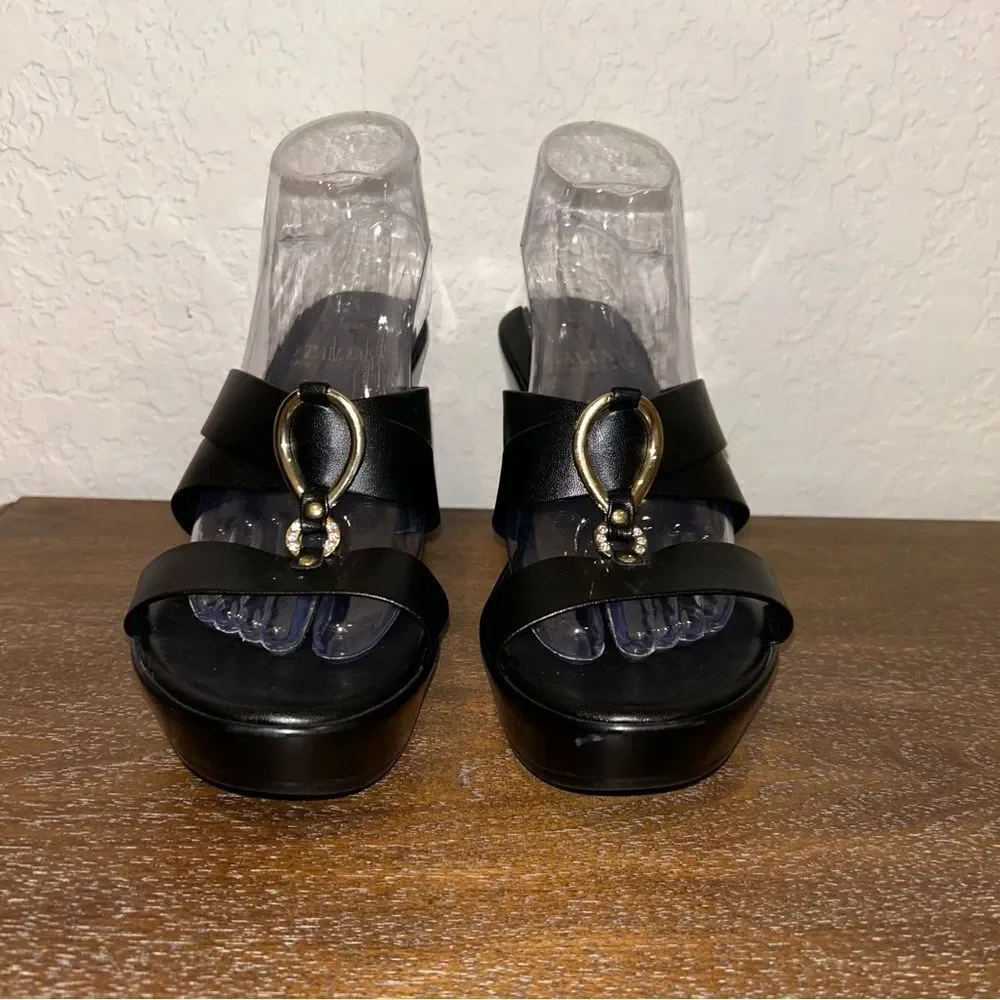 Italian Shoemakers Slip On slide Wedge Sandal Shoes